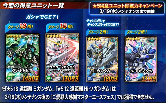 ★5得意ユニットの即戦力キャンペーン