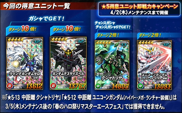 ★5得意ユニットの即戦力キャンペーン