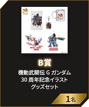 B賞　機動武闘伝Gガンダム30周年記念イラスト　グッズセット 1名